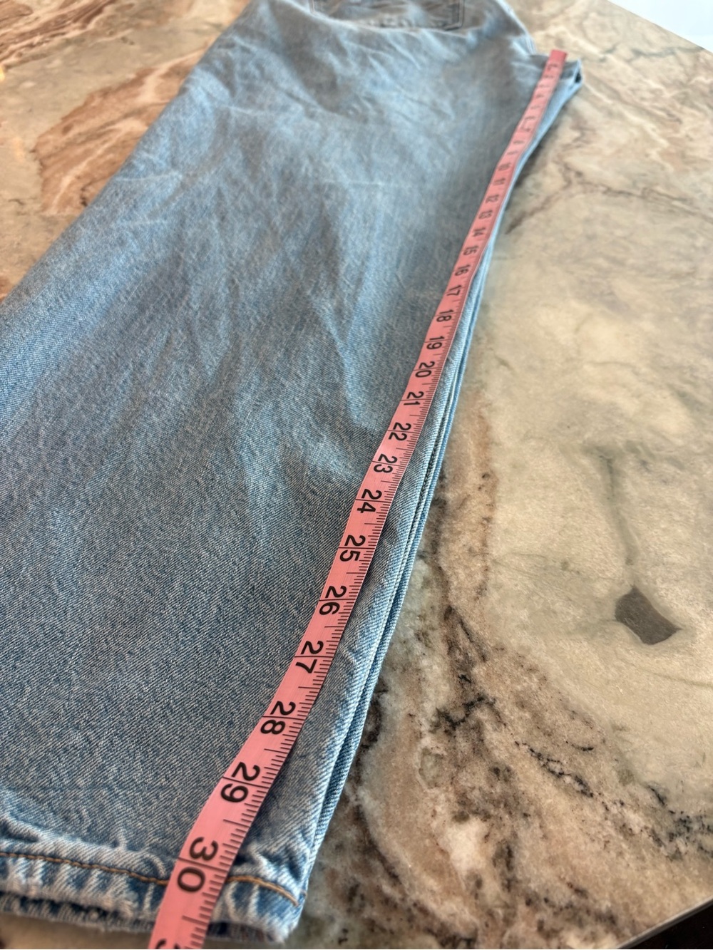 American Eagle 90's Low Rise Straight Denim Jeans 16 Long Light Wash - Picture 3 of 11